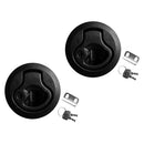 2 Pieces/ Set Round 2''/50mm Flush Pull Slam Latch with Keys for Boat Deck Hatch 1/4'' Door - Locking Style
