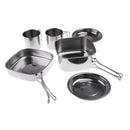 6Pcs/Set Stainless Steel Outdoor Cookware Cooking Set Pot Pan Plates Mugs For Backpacking Camping Hiking