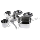 6Pcs/Set Stainless Steel Outdoor Cookware Cooking Set Pot Pan Plates Mugs For Backpacking Camping Hiking