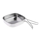 6Pcs/Set Stainless Steel Outdoor Cookware Cooking Set Pot Pan Plates Mugs For Backpacking Camping Hiking