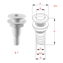 4 Pieces 1" Plastic Thru-Hull Bilge Pump And Aerator Hose Fitting For Boats