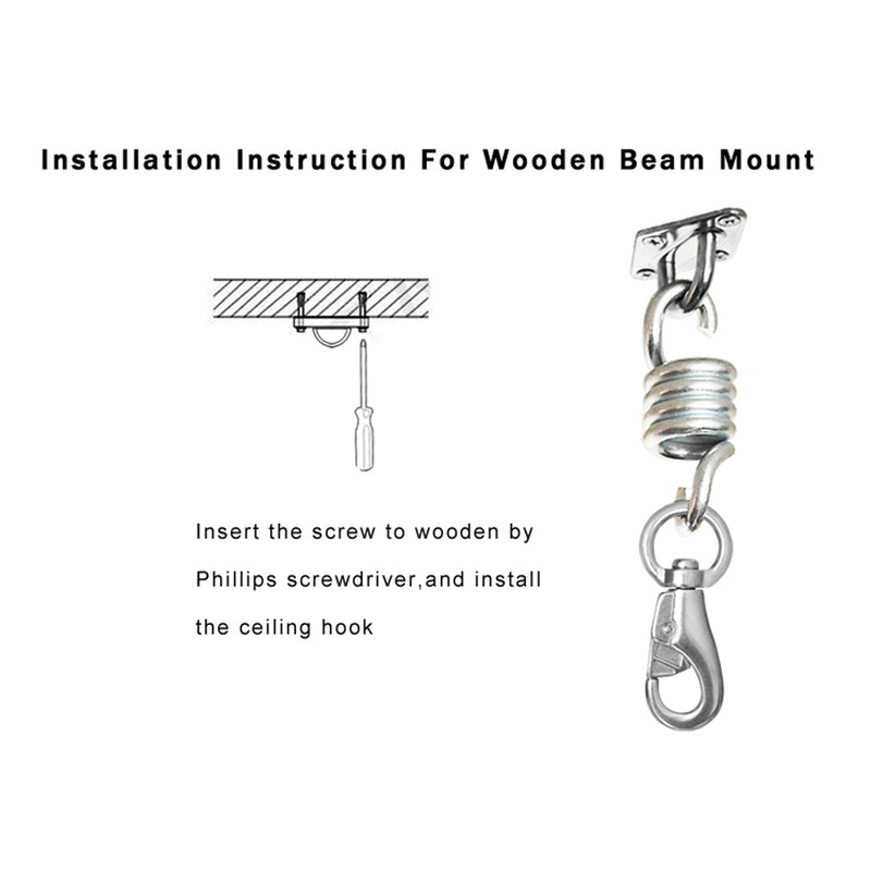 1 Set Strong Durable Hammock Chair Hanging Kit Ceiling Mount Plate Swivel Hook Hardware 500LB