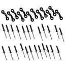 12 Kayak Pad Eyes & 24 Tri Rivets For Kayak Boat Bungee Deck Loops Tie Down