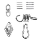 12 Pieces / Set Heavy Duty Hanging Swing Chair Fixing Kit Accessories Spring, Swivel Snap Hook, Mount Plate for Hammock Chair