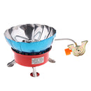 Outdoor Portable Folding 4000BTU Butane Gas Stove Burner with Lotus-shaped Unfold Windshield & Carry Pouch Hiking Picnic