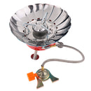 Outdoor Portable Folding 4000BTU Butane Gas Stove Burner with Lotus-shaped Unfold Windshield & Carry Pouch Hiking Picnic