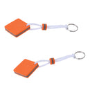 2 Pieces Marine Outboard Floating Keyring Sailing Kayak Fishing Canoeing- Square Shaped Orange