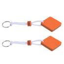 2 Pieces Marine Outboard Floating Keyring Sailing Kayak Fishing Canoeing- Square Shaped Orange