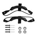 1 Pair of Black Kayak Canoe Inflatable Boat Side Mount Carry Handle Strap Webbing Hand Fitting Accessories with Elastic Cord & Tri Bulb Rivets