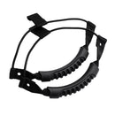 1 Pair of Black Kayak Canoe Inflatable Boat Side Mount Carry Handle Strap Webbing Hand Fitting Accessories with Elastic Cord & Tri Bulb Rivets