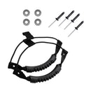 1 Pair of Black Kayak Canoe Inflatable Boat Side Mount Carry Handle Strap Webbing Hand Fitting Accessories with Elastic Cord & Tri Bulb Rivets