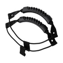 1 Pair of Black Kayak Canoe Inflatable Boat Side Mount Carry Handle Strap Webbing Hand Fitting Accessories with Elastic Cord & Tri Bulb Rivets