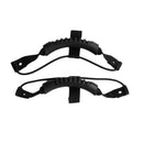 1 Pair of Black Kayak Canoe Inflatable Boat Side Mount Carry Handle Strap Webbing Hand Fitting Accessories with Elastic Cord & Tri Bulb Rivets