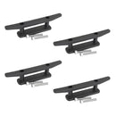 4 Pieces Durable Black Nylon Marine Kayak Boat Yacht Canoe Dinghy Cleat Mooring Deck Mount Anchor Rope Line Cleat Open Base Hardware