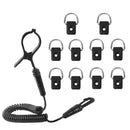 Coiled Elastic Kayak Canoe Boat Paddle Fishing Rod Holder Leash Clip Shock Cord Rope + 10 Kayak D Ring Deck Fitting Accessories