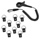 Coiled Elastic Kayak Canoe Boat Paddle Fishing Rod Holder Leash Clip Shock Cord Rope + 10 Kayak D Ring Deck Fitting Accessories