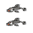 2 Pairs / Set Vinyl Shark Mouth Teeth & Fish Bone Kayak Dinghy Fishing Boat Decals Car Bumper Wall Funny Stickers
