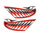 2 Pairs / Set Vinyl Shark Mouth Teeth & Fish Bone Kayak Dinghy Fishing Boat Decals Car Bumper Wall Funny Stickers