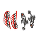 2 Pairs / Set Vinyl Shark Mouth Teeth & Fish Bone Kayak Dinghy Fishing Boat Decals Car Bumper Wall Funny Stickers