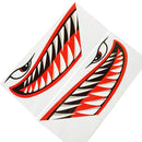 2 Pairs / Set Vinyl Shark Mouth Teeth & Fish Bone Kayak Dinghy Fishing Boat Decals Car Bumper Wall Funny Stickers