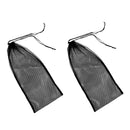 2 Pieces Large Black Scuba Diving Snorkeling Swimming Fins Flippers Goggles Gear Equipment Storage Carry Mesh Bag Drawstring Closure