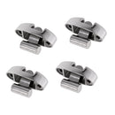 4 Pieces 316 Stainless Steel Swivel Deck Hinge w/ Rubber Pad Boat Bimini Top Fitting Hardware