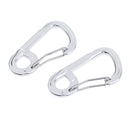 Pack of 2 - Aluminium Alloy Silver Wiregate Carabiners, Lightweight Backpack Buckle, Outdoor Hiking Climbing Snap Clip Hook, Travelling Keyring Key Chain