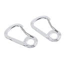 Pack of 2 - Aluminium Alloy Silver Wiregate Carabiners, Lightweight Backpack Buckle, Outdoor Hiking Climbing Snap Clip Hook, Travelling Keyring Key Chain