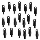 20 Pieces Black Nylon Kayak Bungee Hooks Fixed Terminal Ends For 6mm Elastic Shock Cord