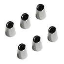 6 Pieces / Set Conical Bell Stopper Cord Ends Lock Stopper Metal Toggle Clip for Paracord Clothes - Silver