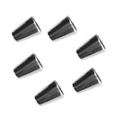 6 Pieces / Set Conical Bell Stopper Cord Ends Lock Stopper Metal Toggle Clip for Paracord Clothes - Silver