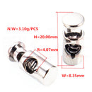 6 Pieces Metal Barrel String Cord Locks Single Hole Drawstring Toggle Spring Clasp Stop End