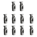 10 Pieces Metal Barrel String Cord Locks Single Hole Drawstring Toggle Spring Clasp Stop End