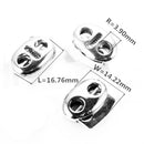10 Pieces / Set Metal Double Holes Silver Oval Bean Lanyard Cord Locks Stopper Fastener Slider Toggles End - Shoelace Sportswear Accessories