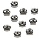 10 Pieces / Set Metal Double Holes Silver Oval Bean Lanyard Cord Locks Stopper Fastener Slider Toggles End - Shoelace Sportswear Accessories