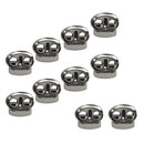 10 Pieces / Set Metal Double Holes Silver Oval Bean Lanyard Cord Locks Stopper Fastener Slider Toggles End - Shoelace Sportswear Accessories