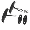 2 Pieces Canoe Kayak Boat Toggle Carry Handle Grip Replacement Cord Rope Accessories with Cord Rope & Screws for Easy Carrying - Black