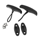 2 Pieces Canoe Kayak Boat Toggle Carry Handle Grip Replacement Cord Rope Accessories with Cord Rope & Screws for Easy Carrying - Black
