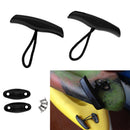 2 Pieces Canoe Kayak Boat Toggle Carry Handle Grip Replacement Cord Rope Accessories with Cord Rope & Screws for Easy Carrying - Black