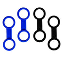 4 Pieces / Set Soft Silicone Snorkel Clip Keeper Holder for attaching to a Dive Mask - Black & Blue