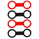 4 Pieces Soft Silicone Loop Style Snorkel Keeper Diving Gear - Black & Red