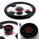 Heavy Duty 340mm Steering Wheel 3 Spoke Black Comfort Grip & Center Cap for Yacht Marine Boat