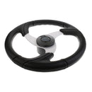 Aluminum Alloy Boat Steering Wheel 3 Spoke 3/4" Shaft 14.2" Diameter & Soft Foam Grip for Marine Yacht