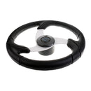 Aluminum Alloy Boat Steering Wheel 3 Spoke 3/4" Shaft 14.2" Diameter & Soft Foam Grip for Marine Yacht