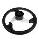 Aluminum Alloy Boat Steering Wheel 3 Spoke 3/4" Shaft 14.2" Diameter & Soft Foam Grip for Marine Yacht