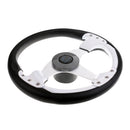 Premium Black Aluminum Alloy Marine Yacht Boat Steering Wheel 3 Spoke 340mm with Hub