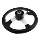 Premium Black Aluminum Alloy Marine Yacht Boat Steering Wheel 3 Spoke 340mm with Hub