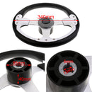 Premium Black Aluminum Alloy Marine Yacht Boat Steering Wheel 3 Spoke 340mm with Hub