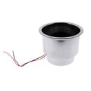 Cup Drink Holder Blue LED Light with Drain for Marine Boat RV Camper Caravan