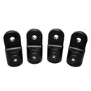 16 Pieces/Set Durable Black Nylon Marine Boat Deck Hinge Jaw Slide Eye End Cap Fitting Hardware Accessories for 4 Bow Bimini Top